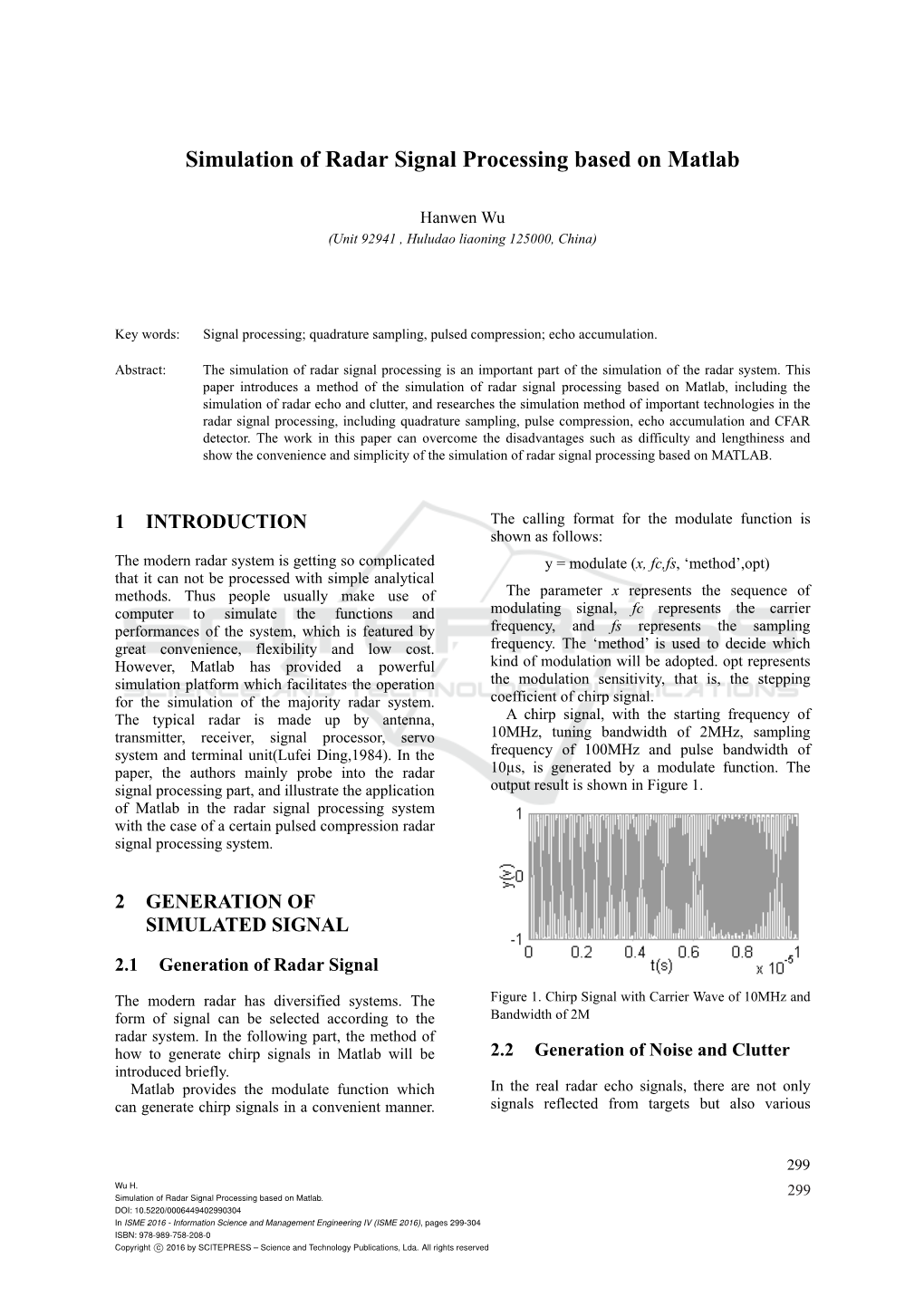 Simulation of Radar Signal Processing Based on Matlab