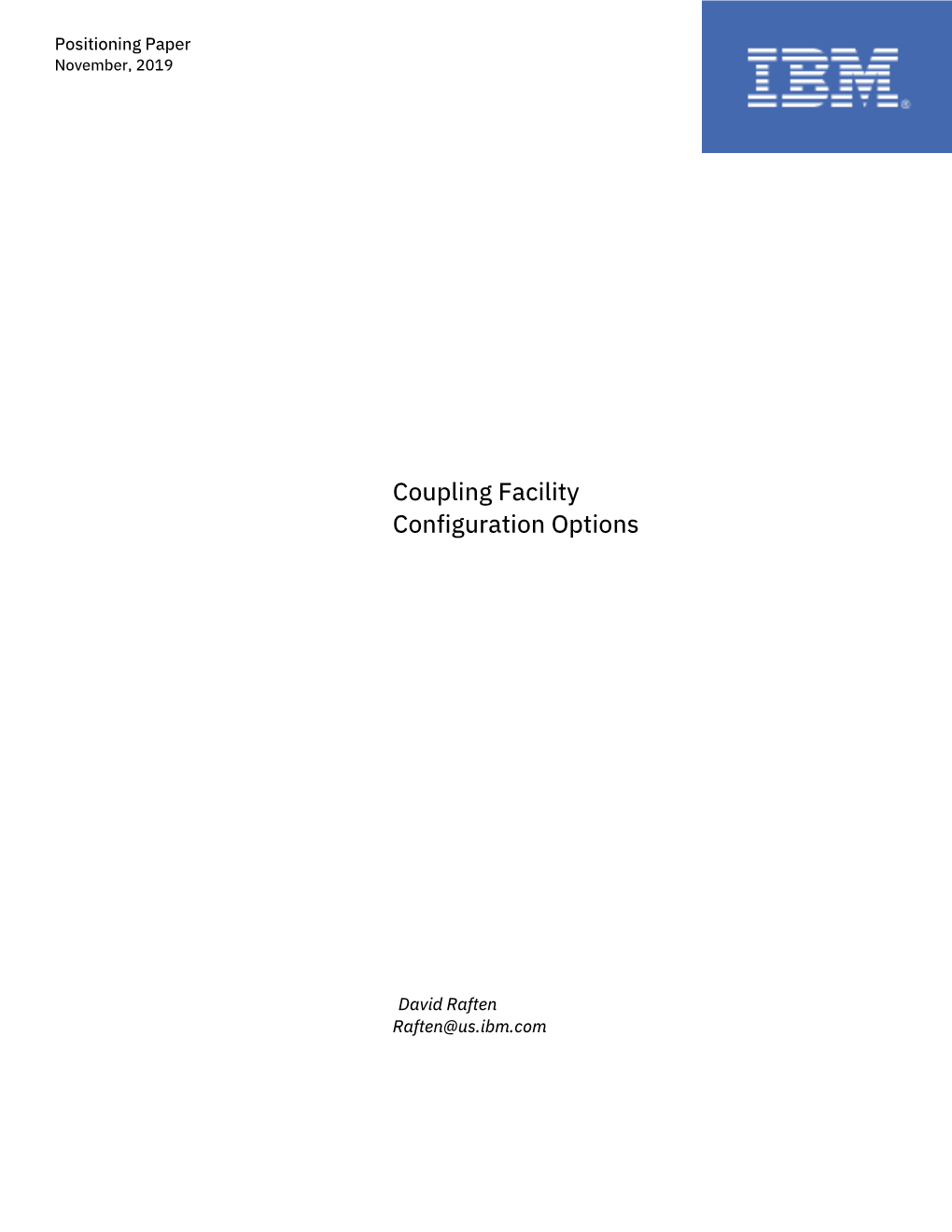 Coupling Facility Configuration Options