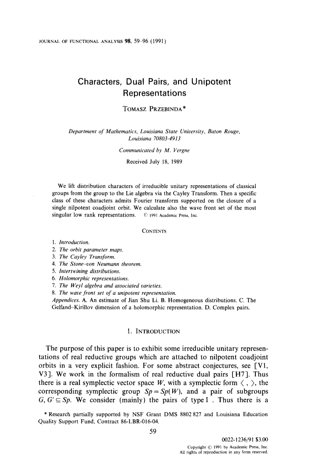 Characters, Dual Pairs, and Unipotent Representations