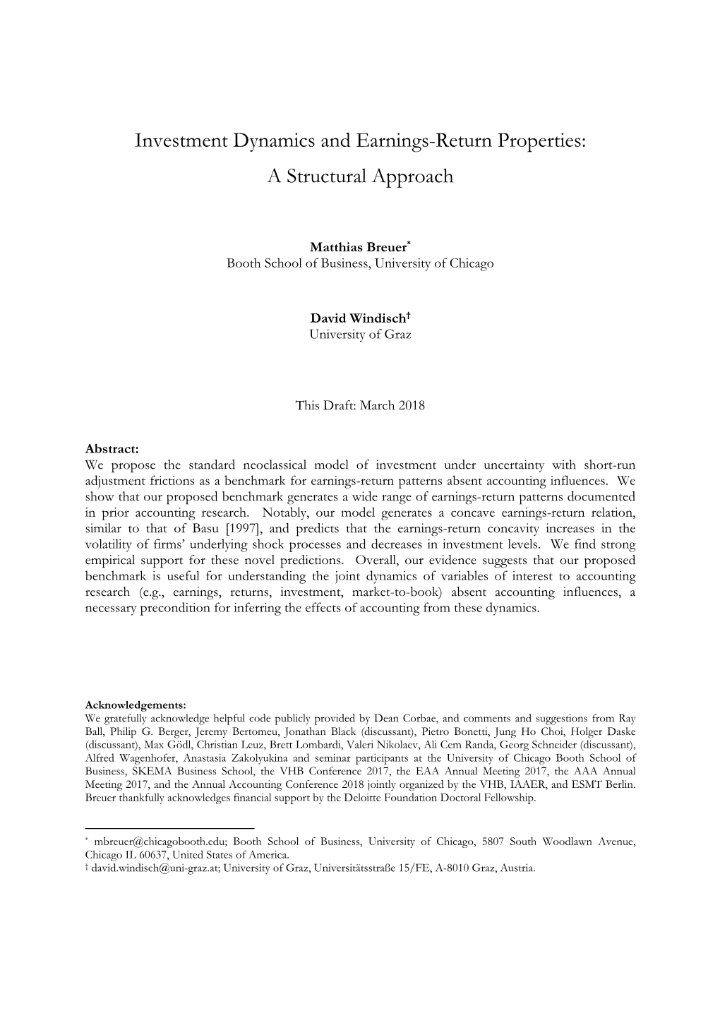 Investment Dynamics and Earnings-Return Properties: a Structural Approach