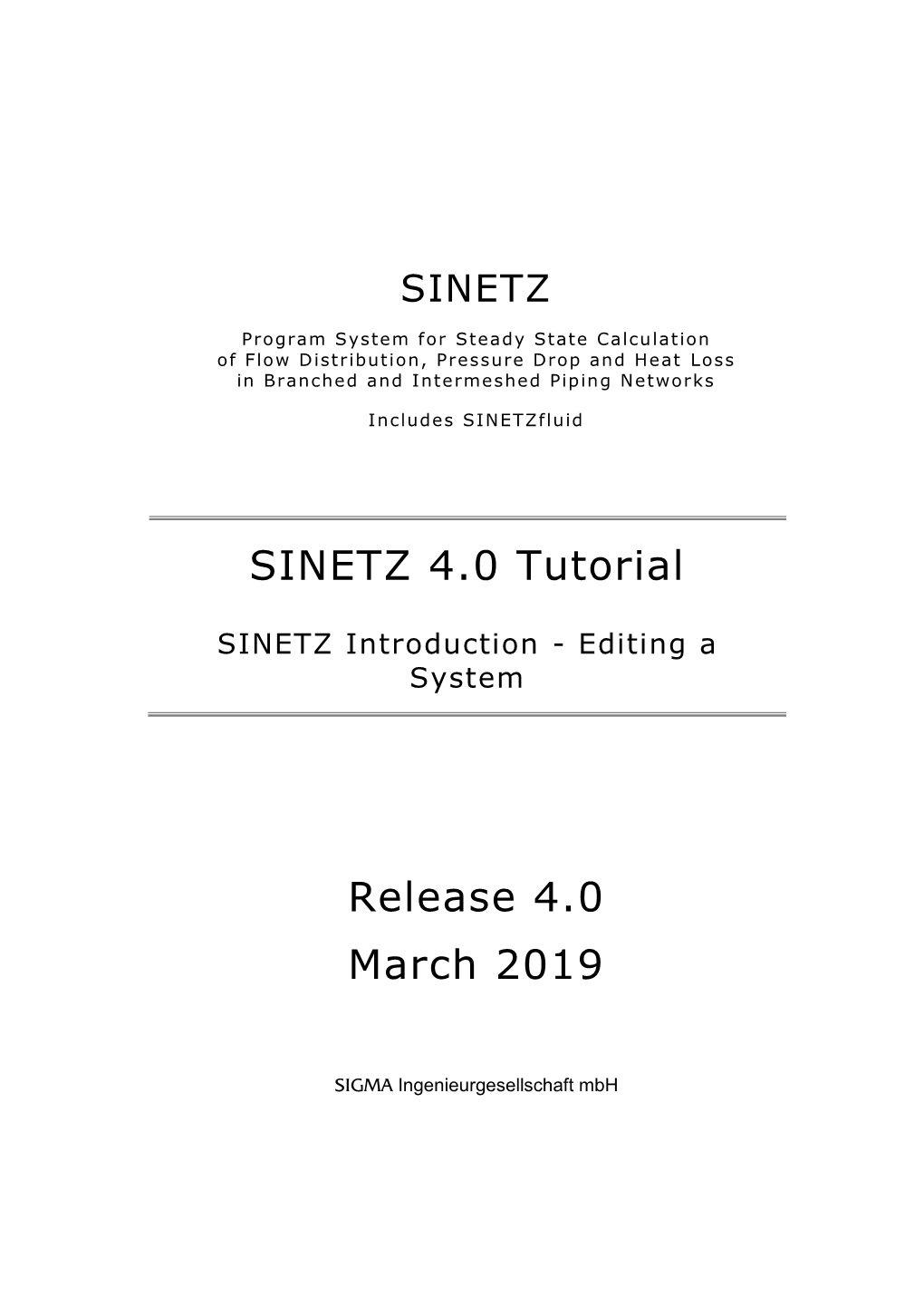 SINETZ Tutorial