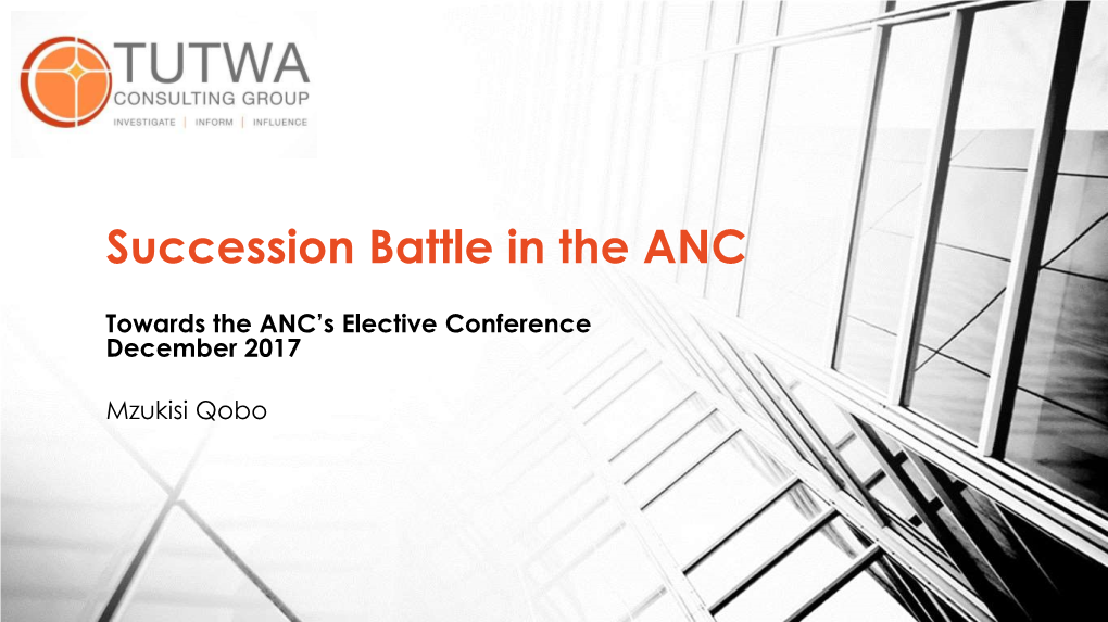 Succession Battle in the ANC