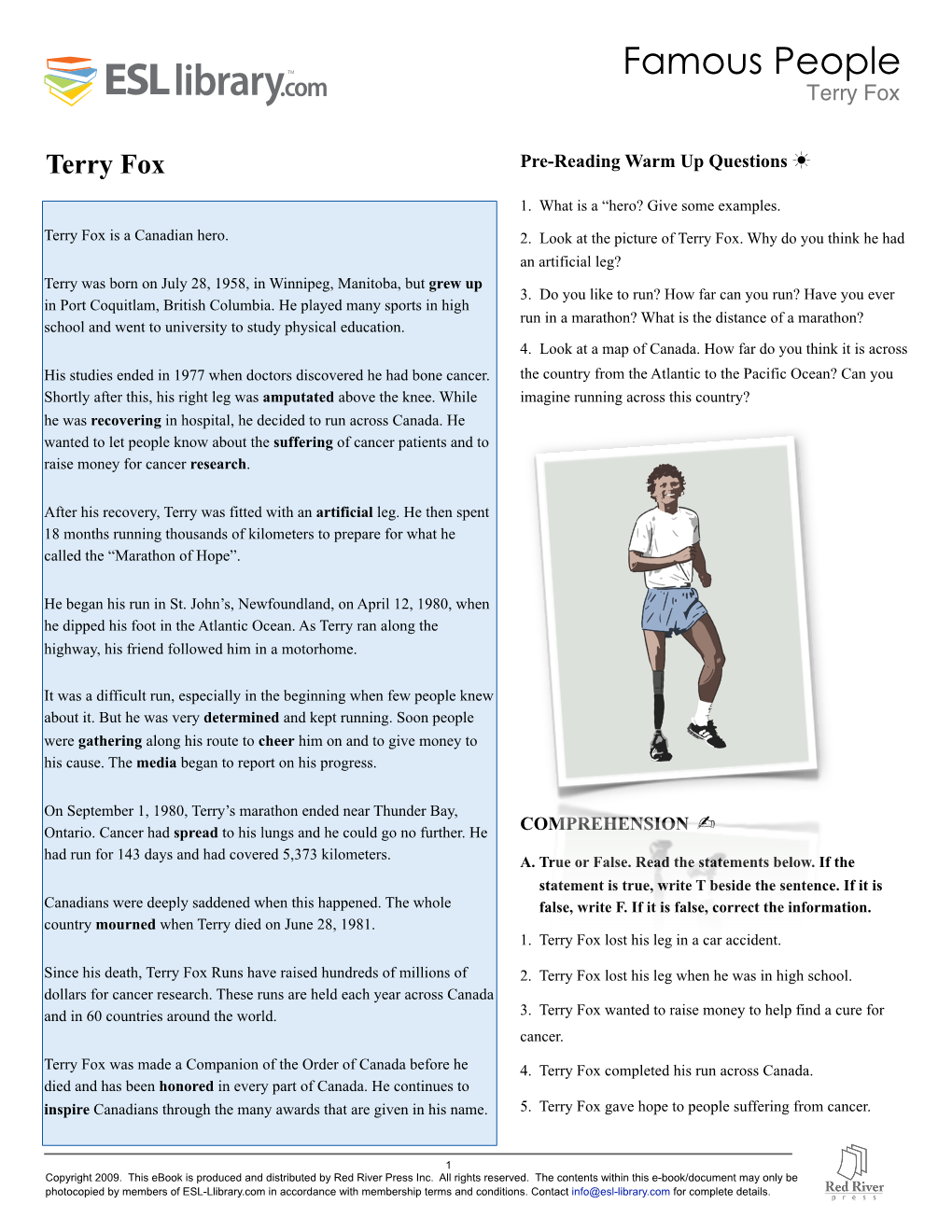 Famous People Terry Fox