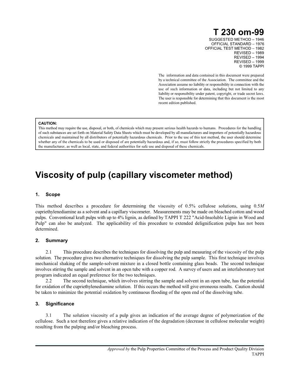 Viscosity of Pulp (Capillary Viscometer Method)