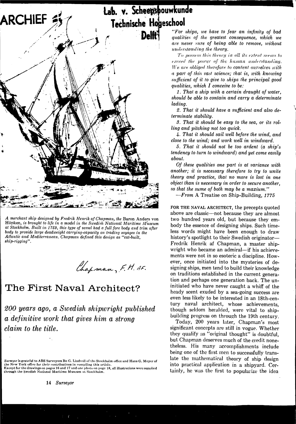 The First Naval Architect?