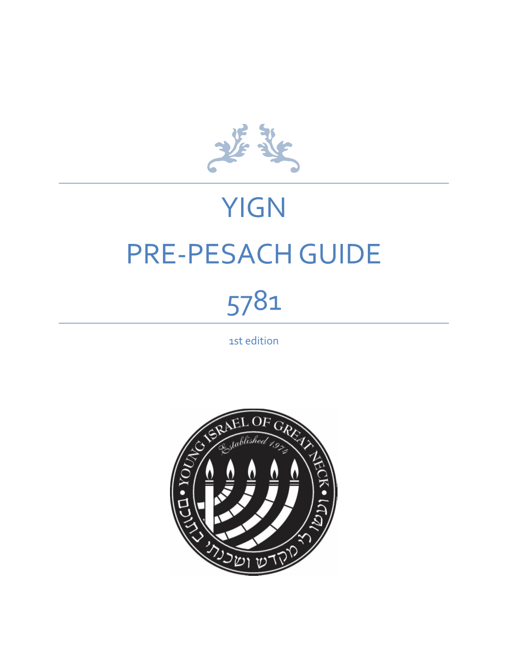 Yign Pre-Pesachguide 5781