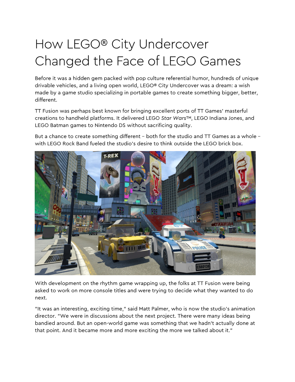 How LEGO® City Undercover Changed the Face of LEGO Games