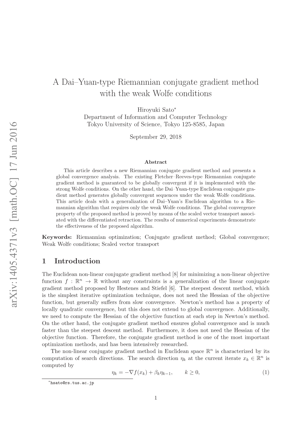 A Dai-Yuan-Type Riemannian Conjugate Gradient Method with The