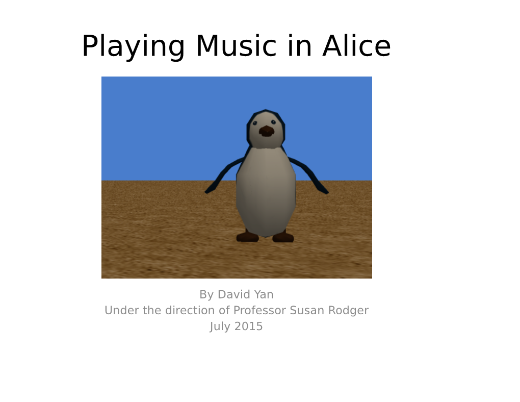 Playing Music in Alice(1)