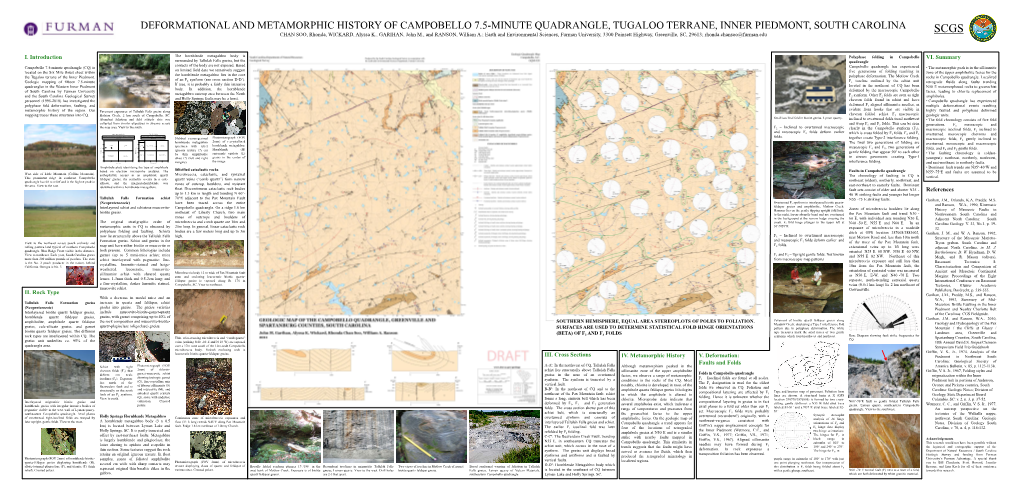 Deformational and Metamorphic History of Campobello 7.5-Minute