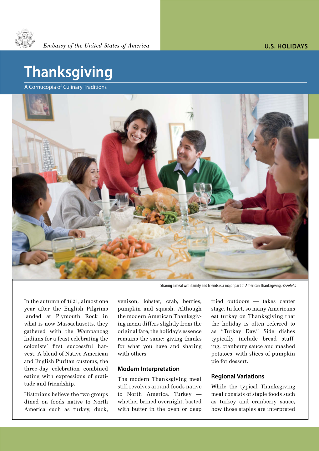 U.S. Holidays Series: Thanksgiving: a Cornucopia of Culinary Traditions