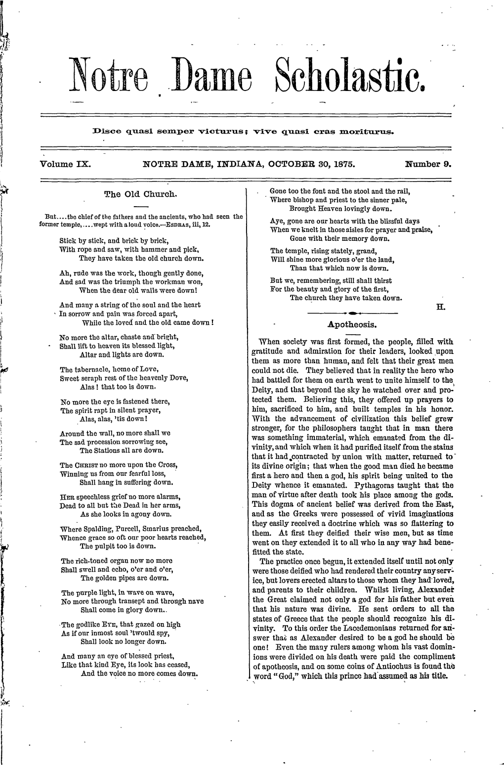 Notre Dame Scholastic, 1875-1876