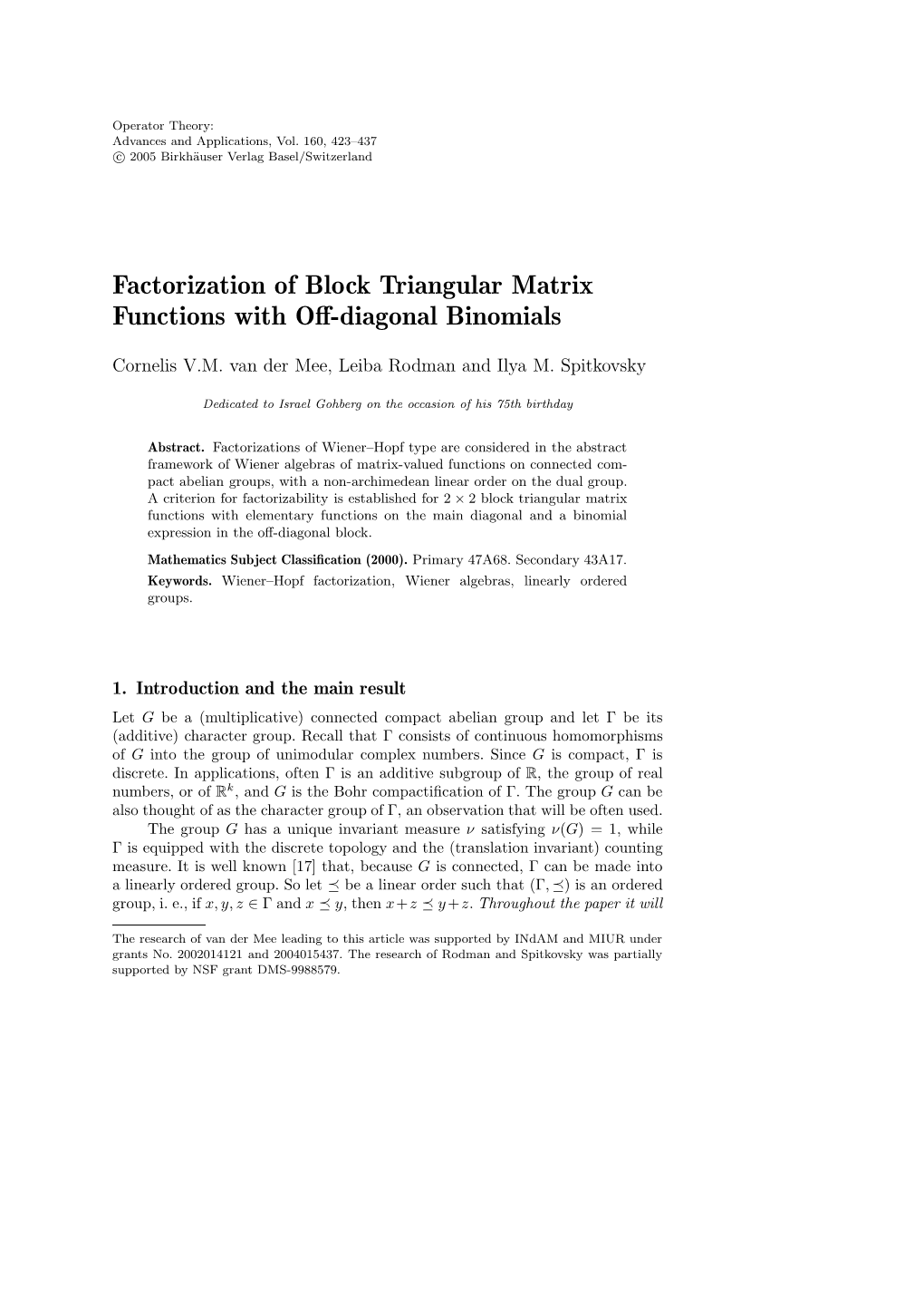 Factorization of Block Triangular Matrix Functions with Off-Diagonal