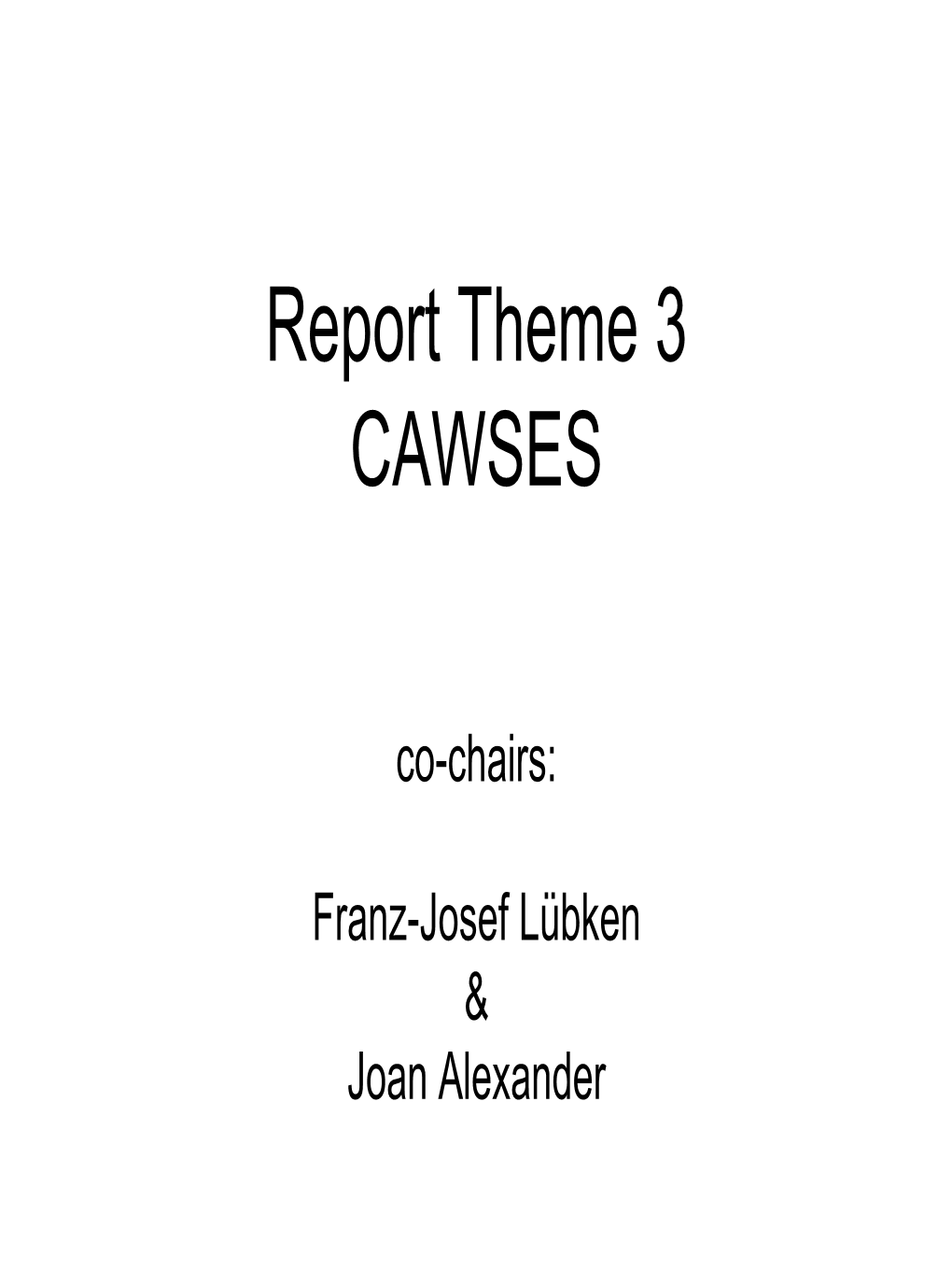 Report Theme 3 CAWSES