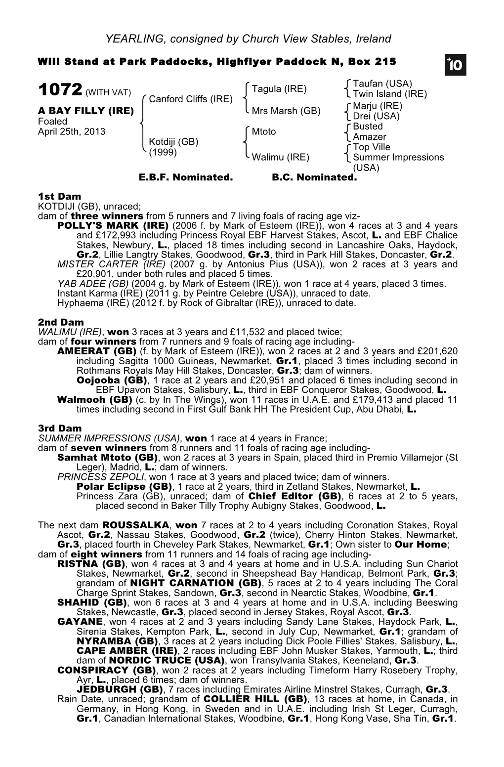 Tattersalls October Yearling Sale Book 1