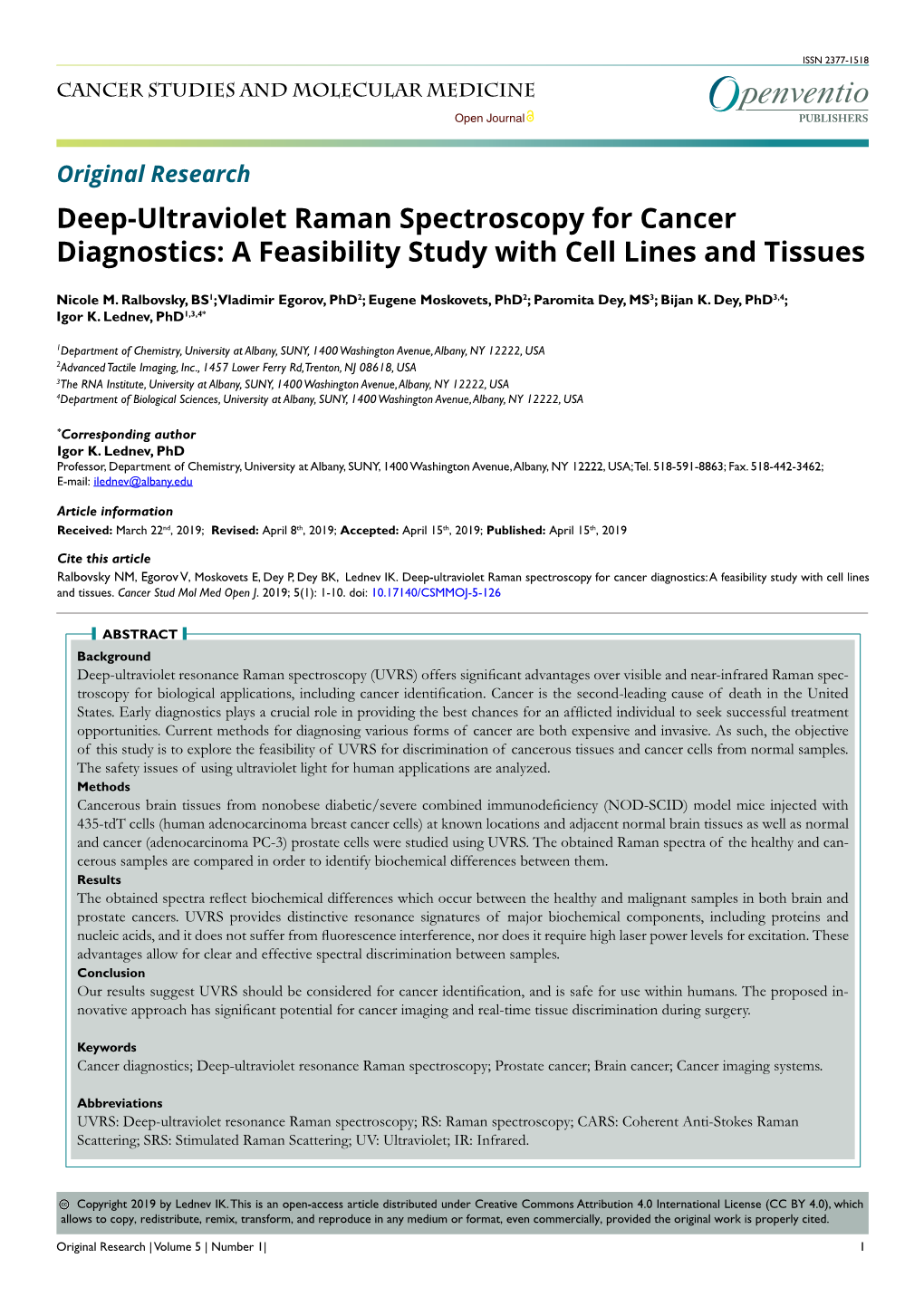 Deep-Ultraviolet Raman Spectroscopy for Cancer Diagnostics: a Feasibility Study with Cell Lines and Tissues