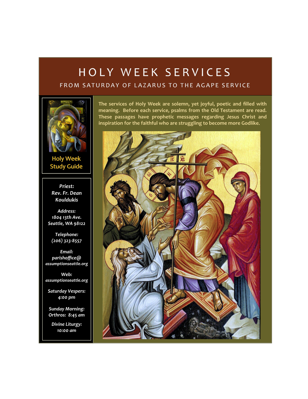 Holy Week Study Guide