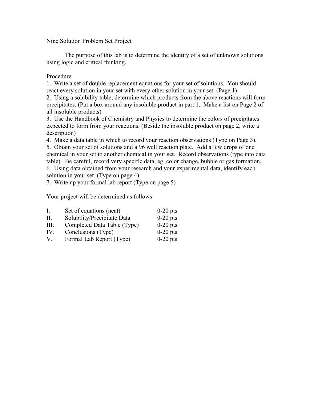 Nine Solution Problem Set Project