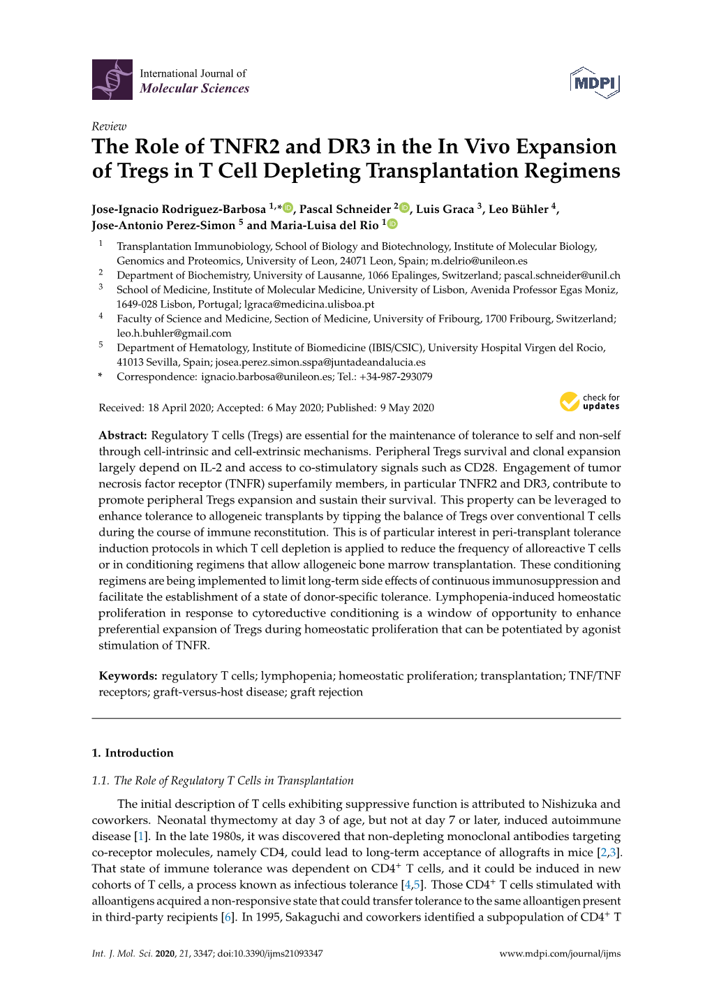 The Role of TNFR2 and DR3 in the in Vivo Expansion of Tregs in T Cell Depleting Transplantation Regimens