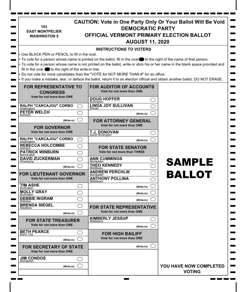 Ballot Paper