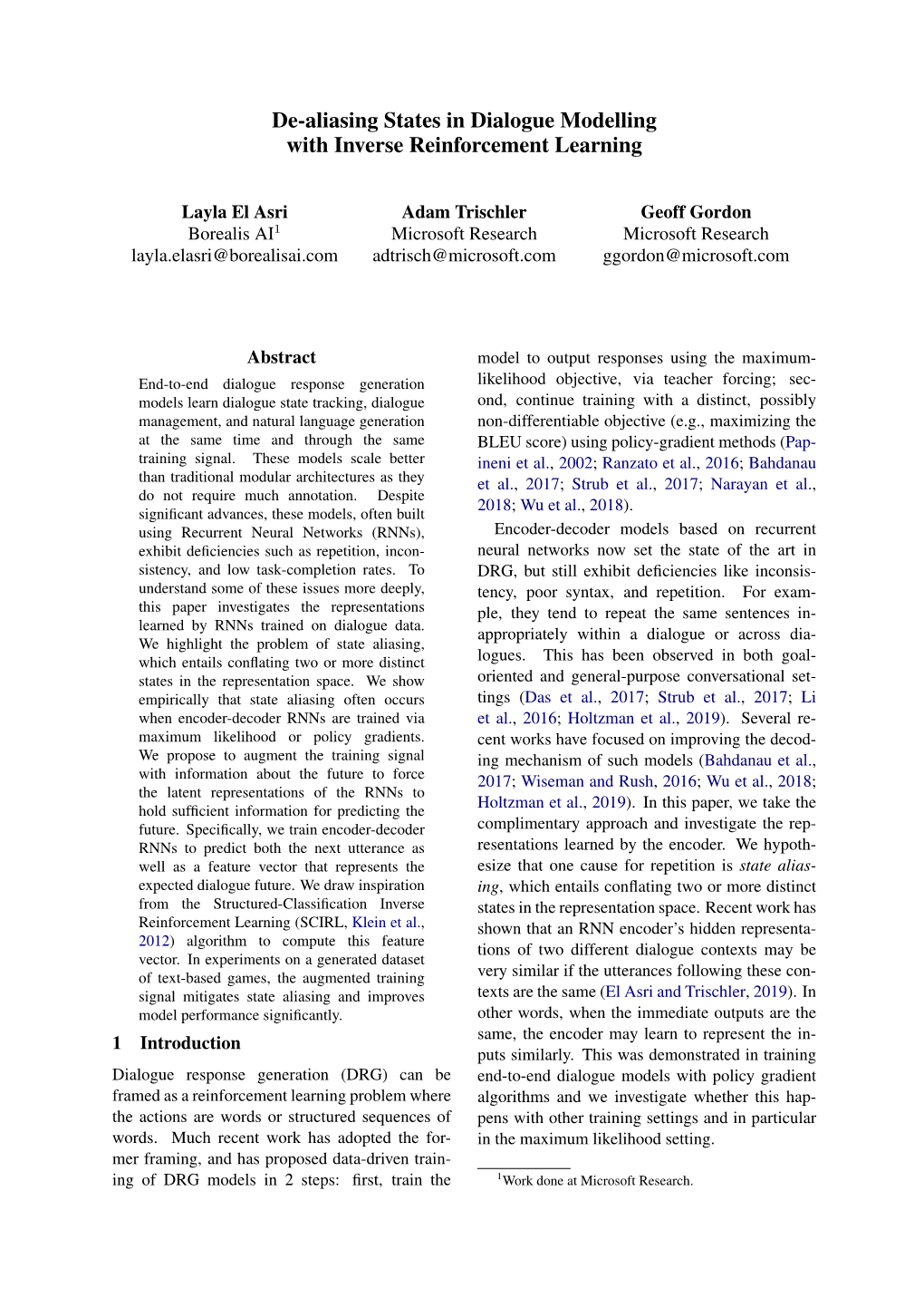 De-Aliasing States in Dialogue Modelling with Inverse Reinforcement Learning