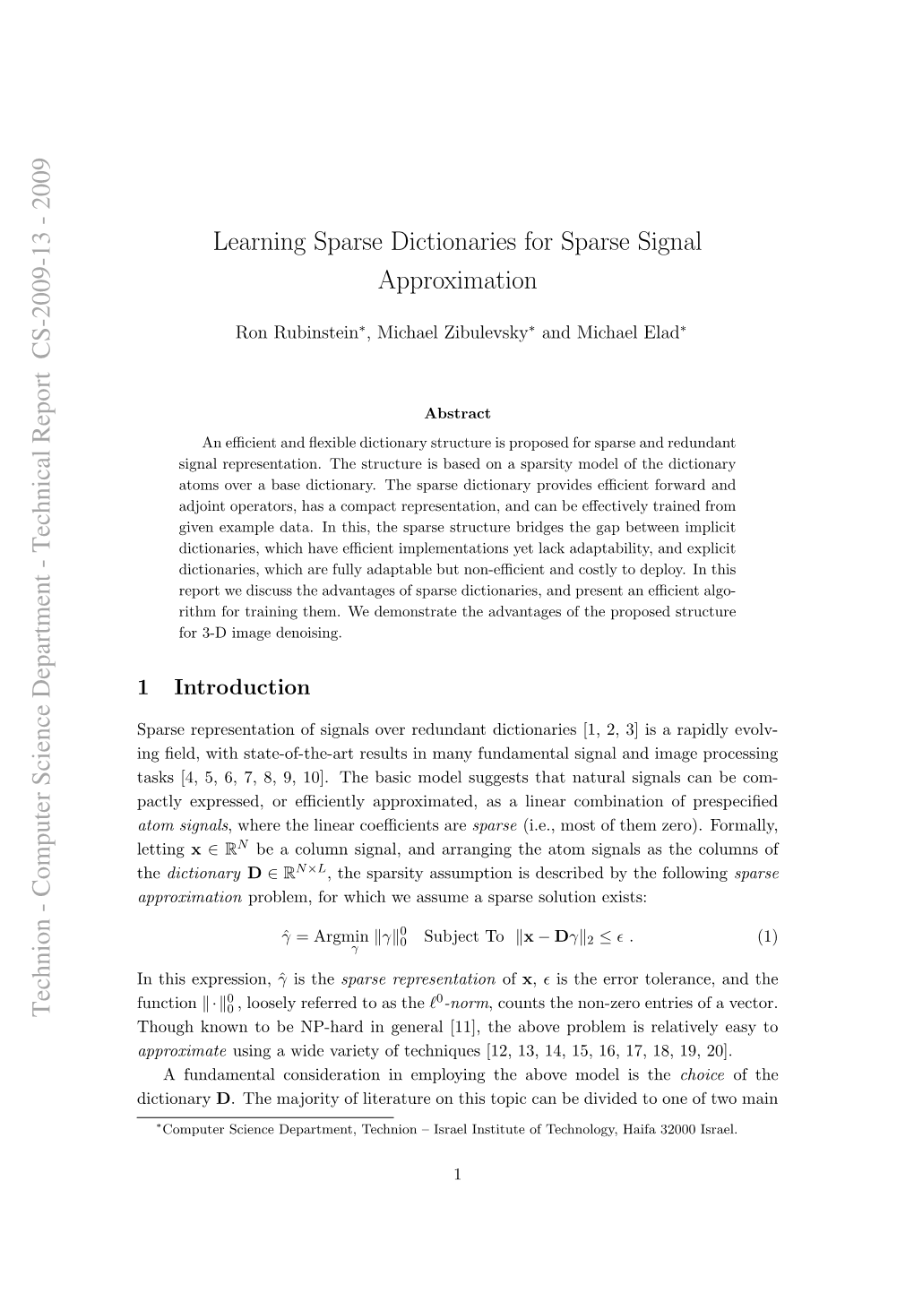 Learning Sparse Dictionaries for Sparse Signal Approximation