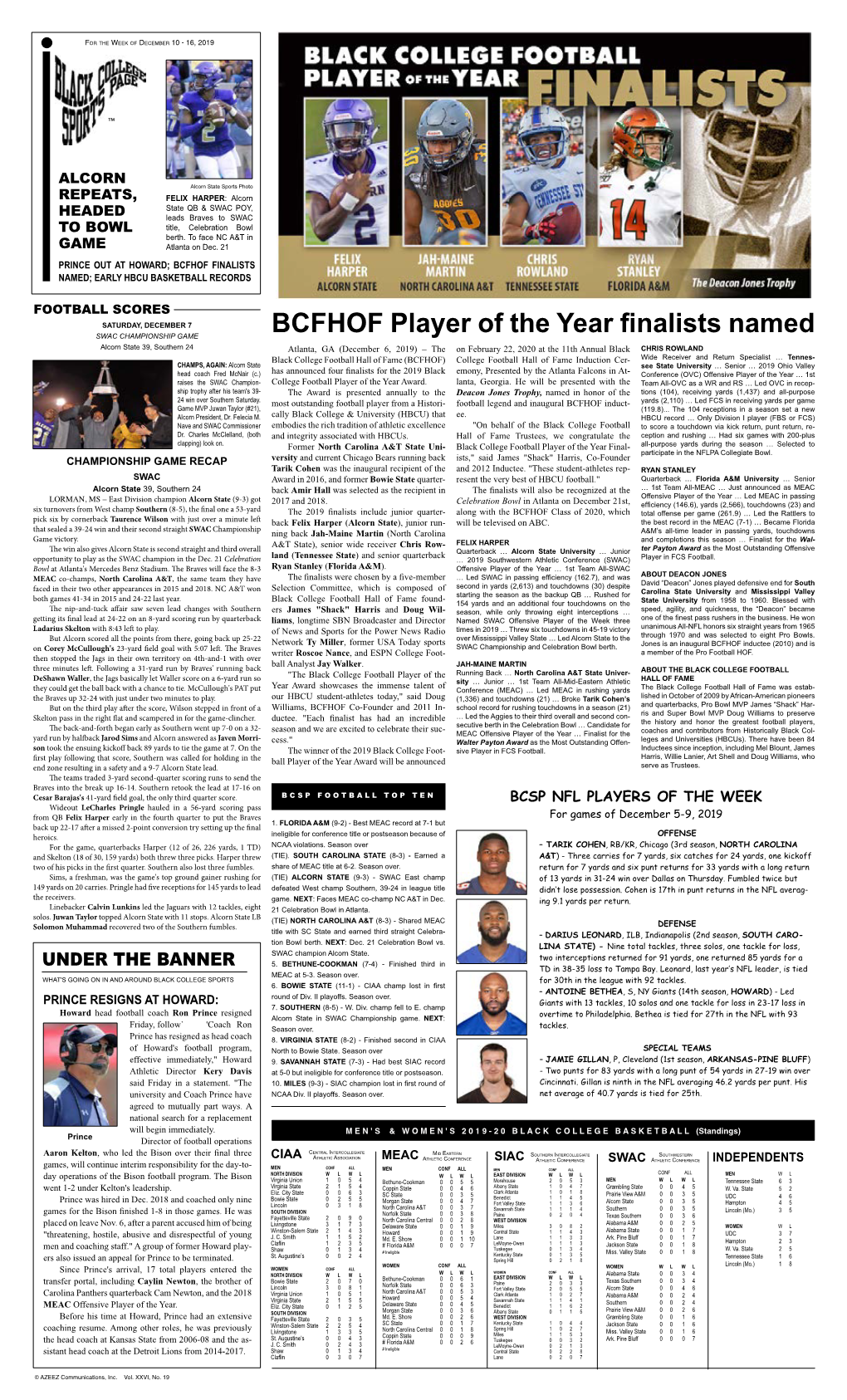 BCFHOF Player of the Year Finalists Named