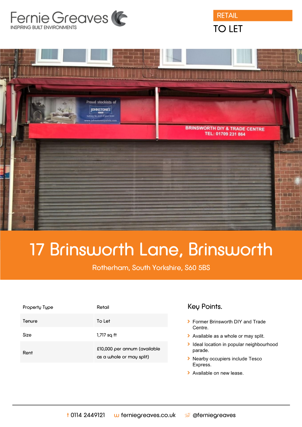 17 Brinsworth Lane, Brinsworth Rotherham, South Yorkshire, S60 5BS