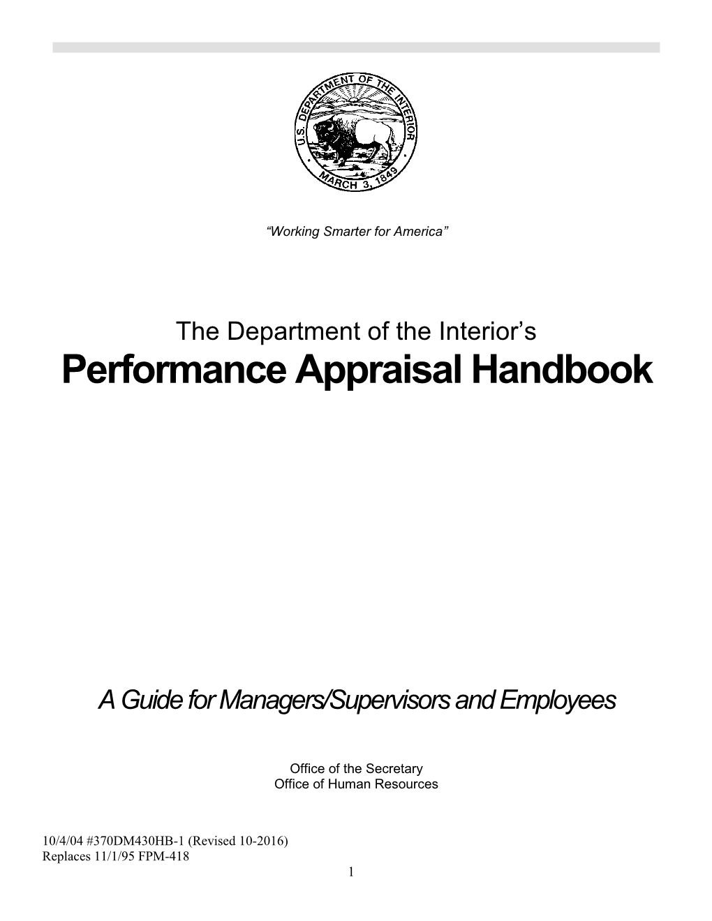 DOI Performance Appraisal Handbook