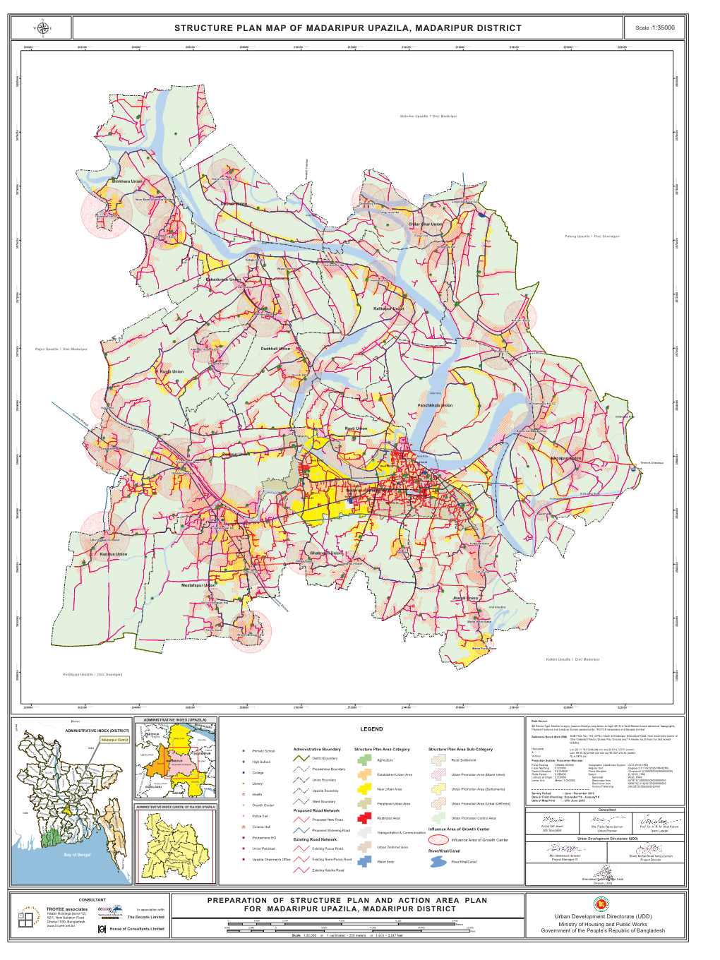 STRUCTURE PLAN MAP of MADARIPUR UPAZILA, MADARIPUR DISTRICT Scale :1:35000