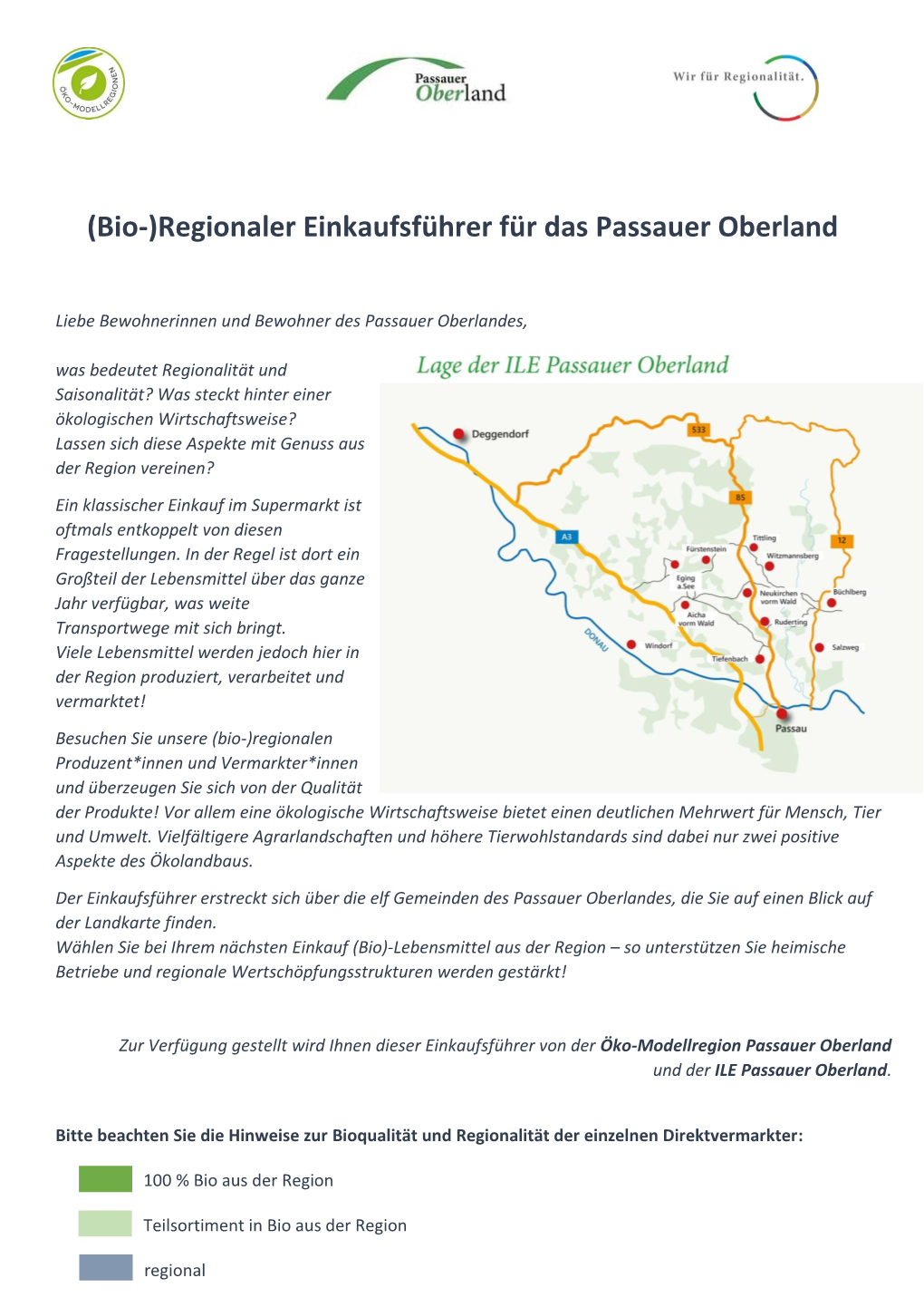 (Bio-)Regionaler Einkaufsführer Für Das Passauer Oberland