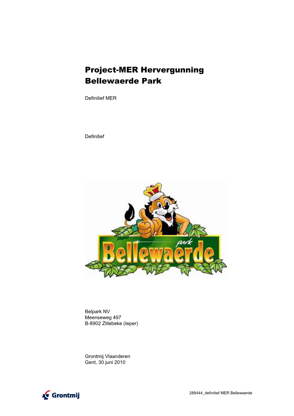 Project-MER Hervergunning Bellewaerde Park