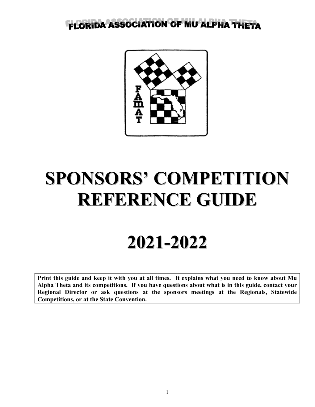 Sponsors' Competition Reference Guide 2021-2022