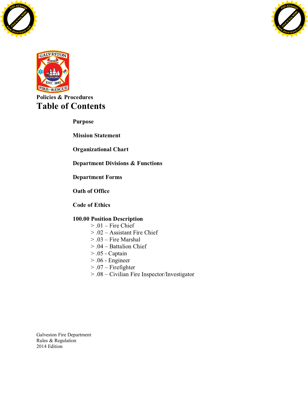 Table of Contents