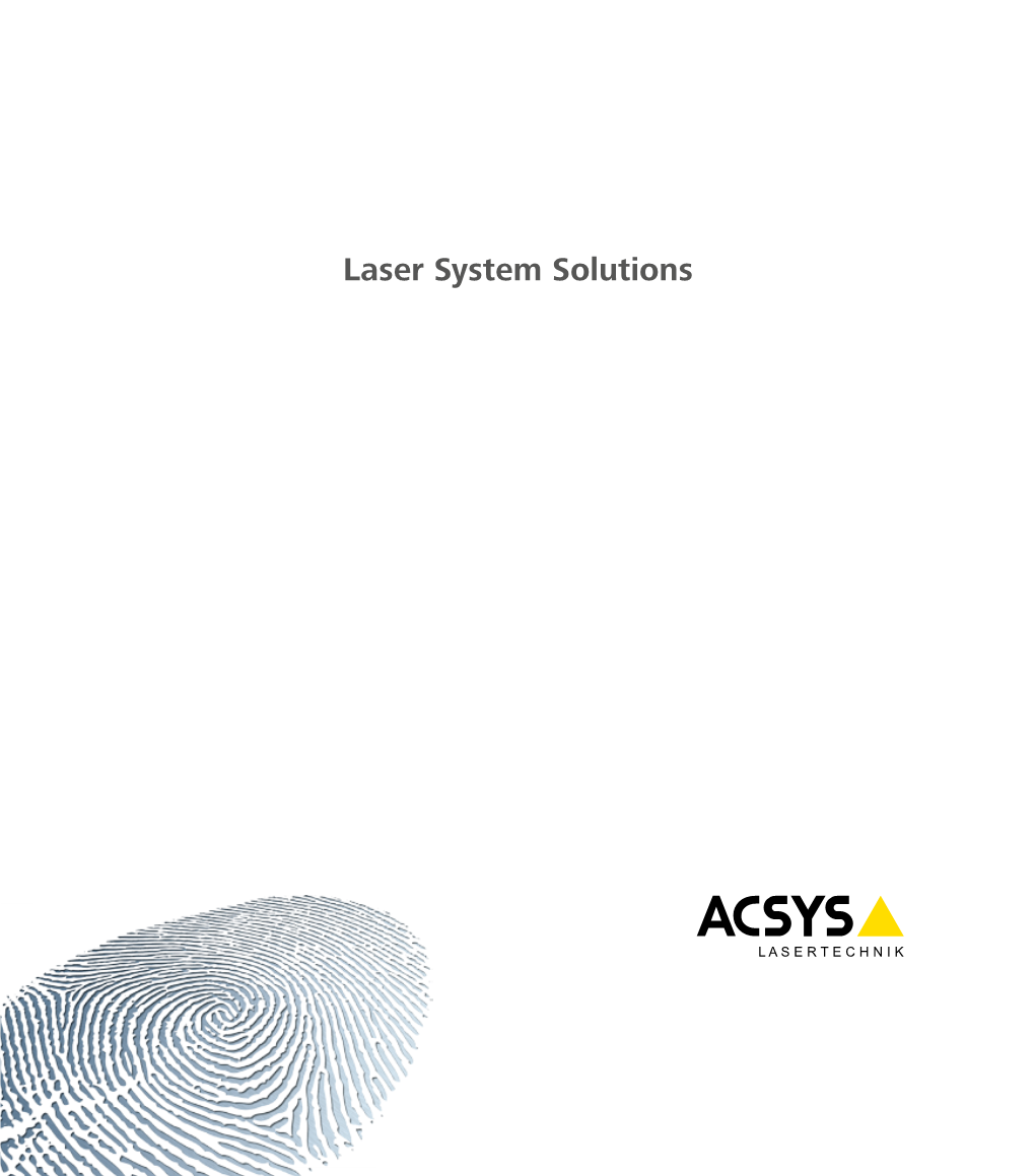 Laser System Solutions Laser System Solutions
