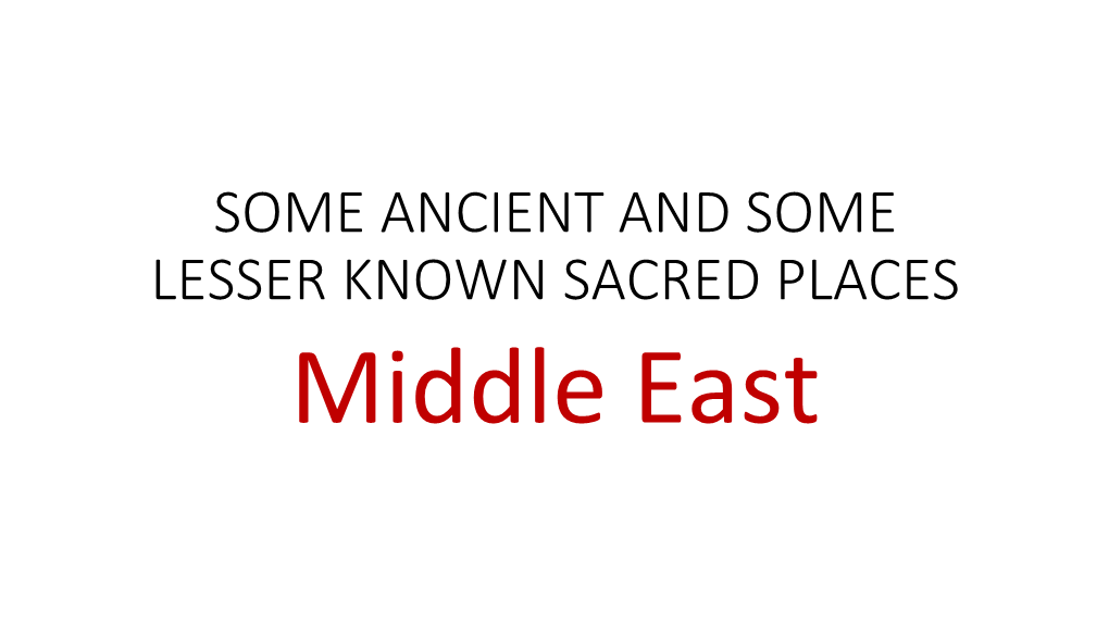 Sacred Places in the Middle East