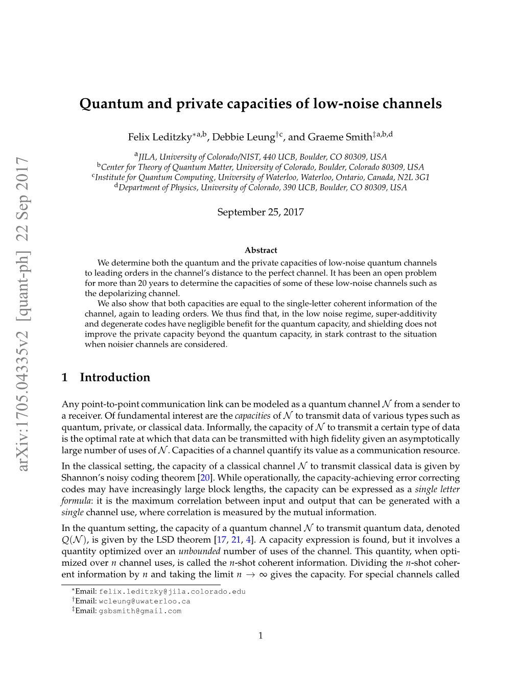 Quantum and Private Capacities of Low-Noise Channels