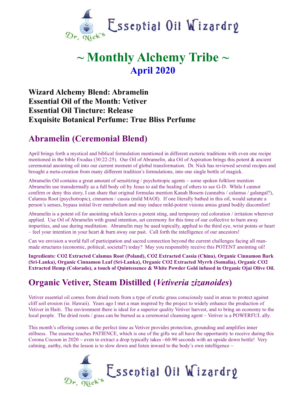 Monthly Alchemy Tribe ~ April 2020