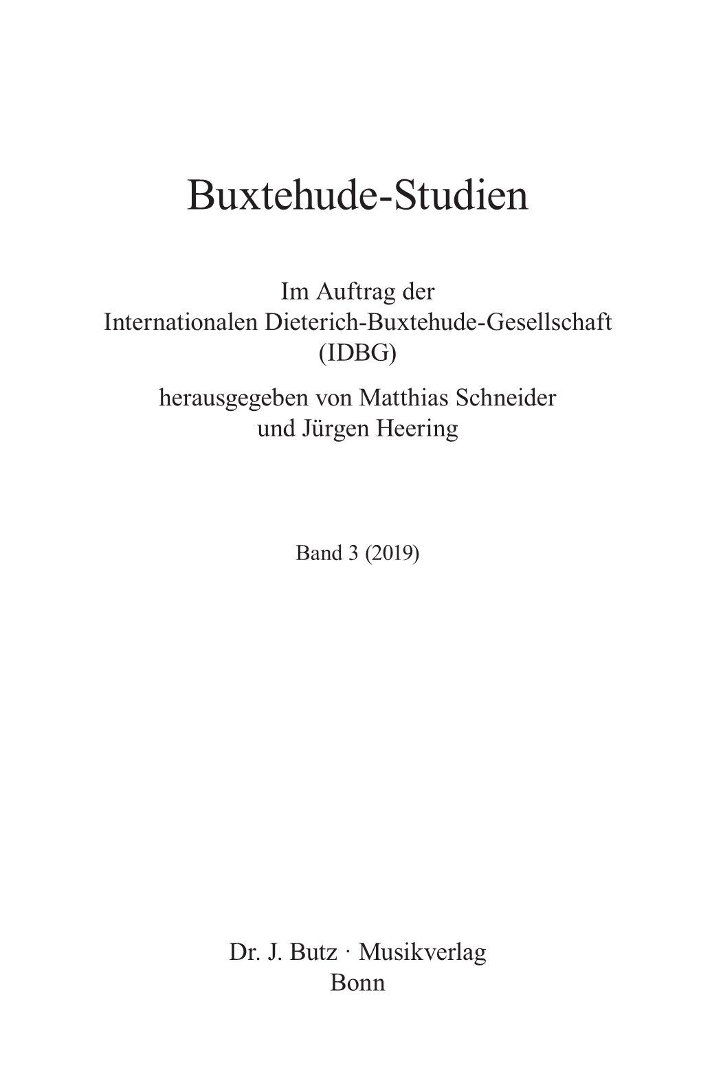 Buxtehude-Studien