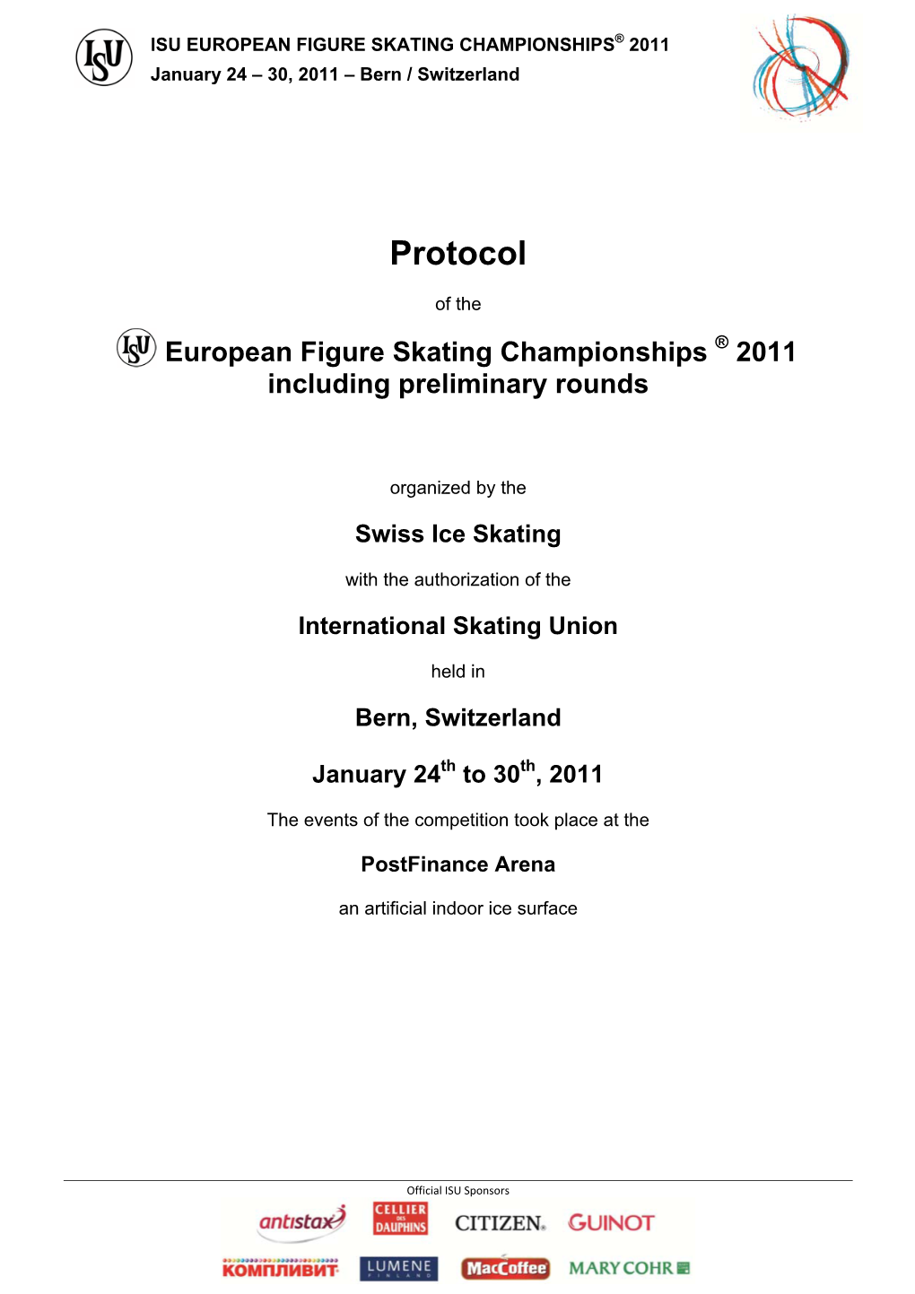 ISU EUROPEAN CHAMPIONSHIPS ® 2011, Bern