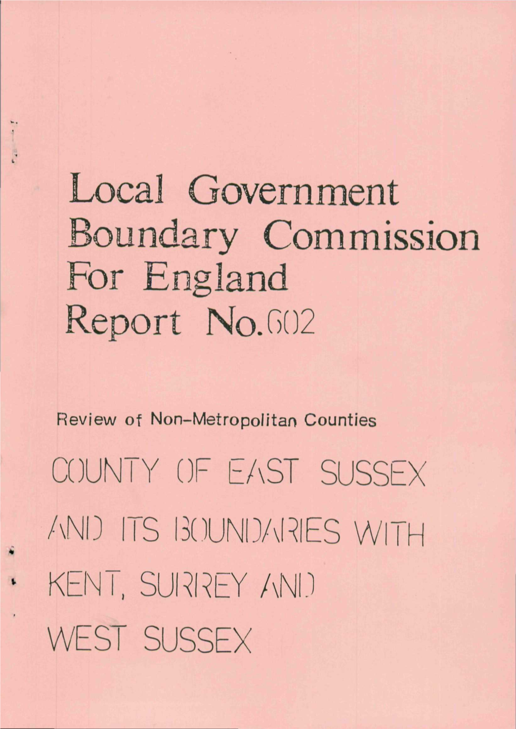 COUNTY of EAST SUSSEX and ~S BOUNDARIES Kbn , SURREY an ES SUSS LOCAL GQVEHKUZWT