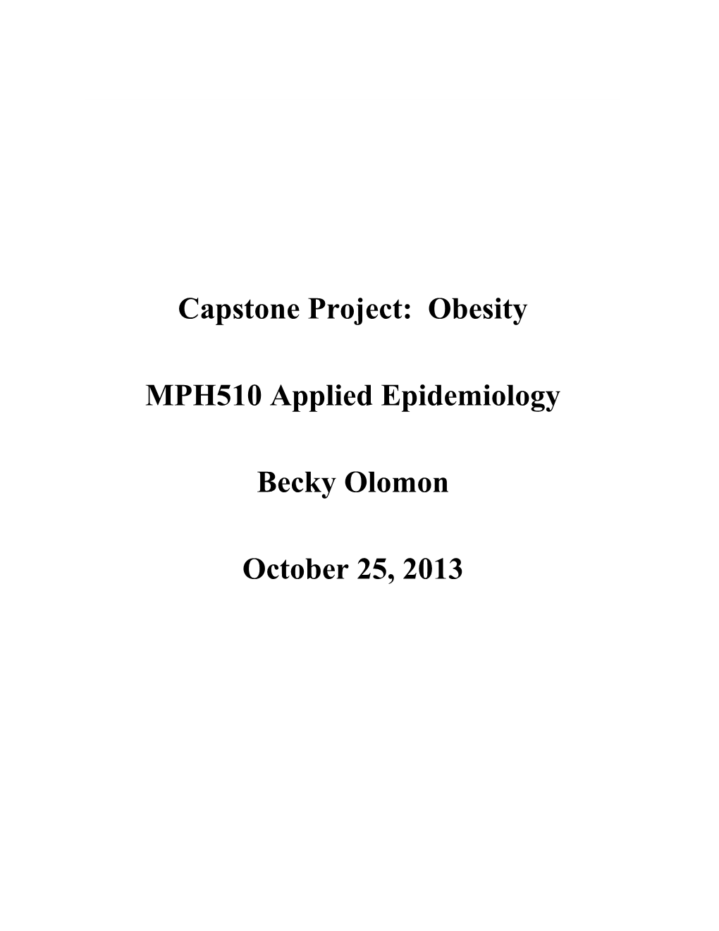 Capstone Project: Obesity