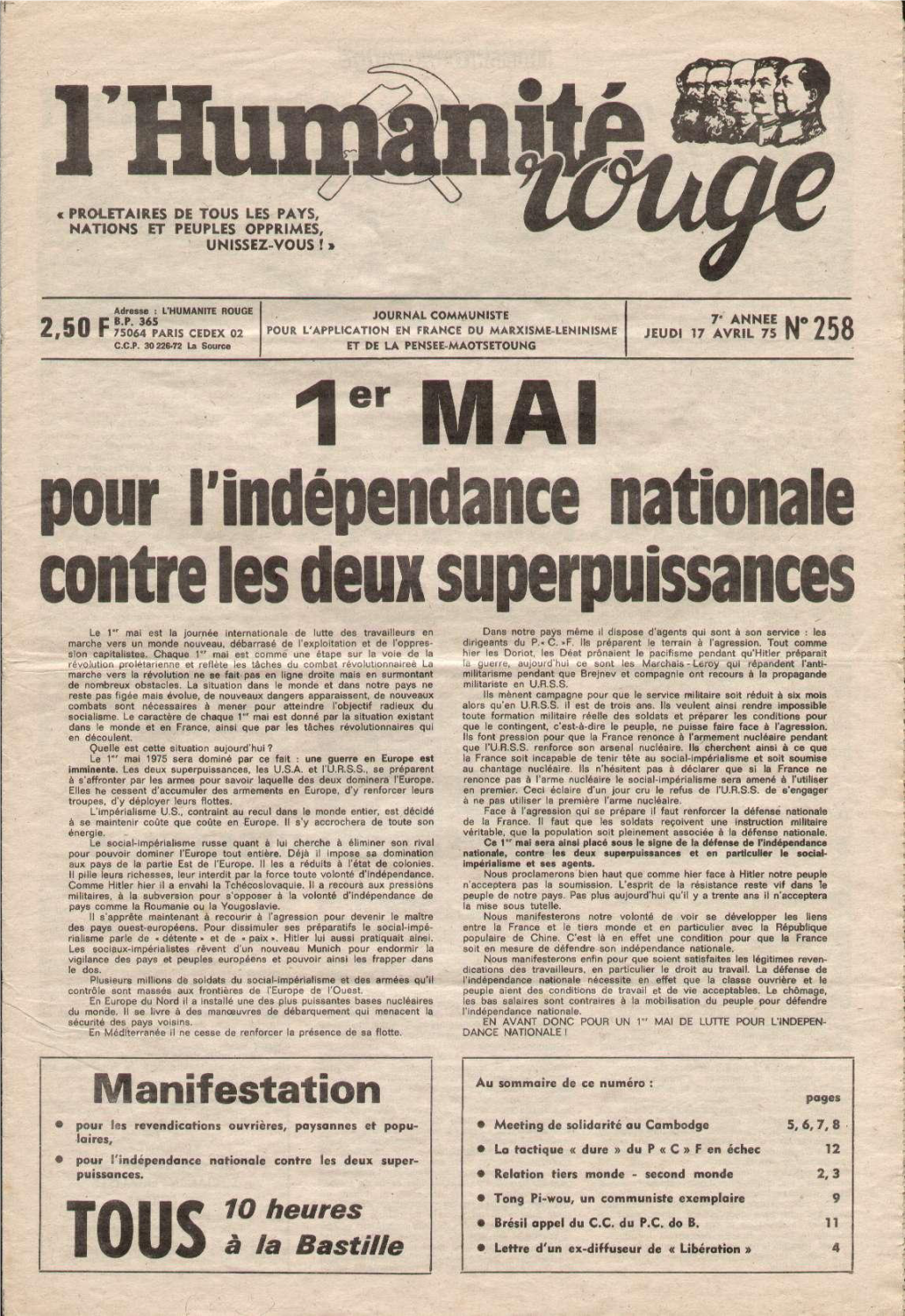 Pour L'indépendance Nationale Contre Les Deux Superpuissances