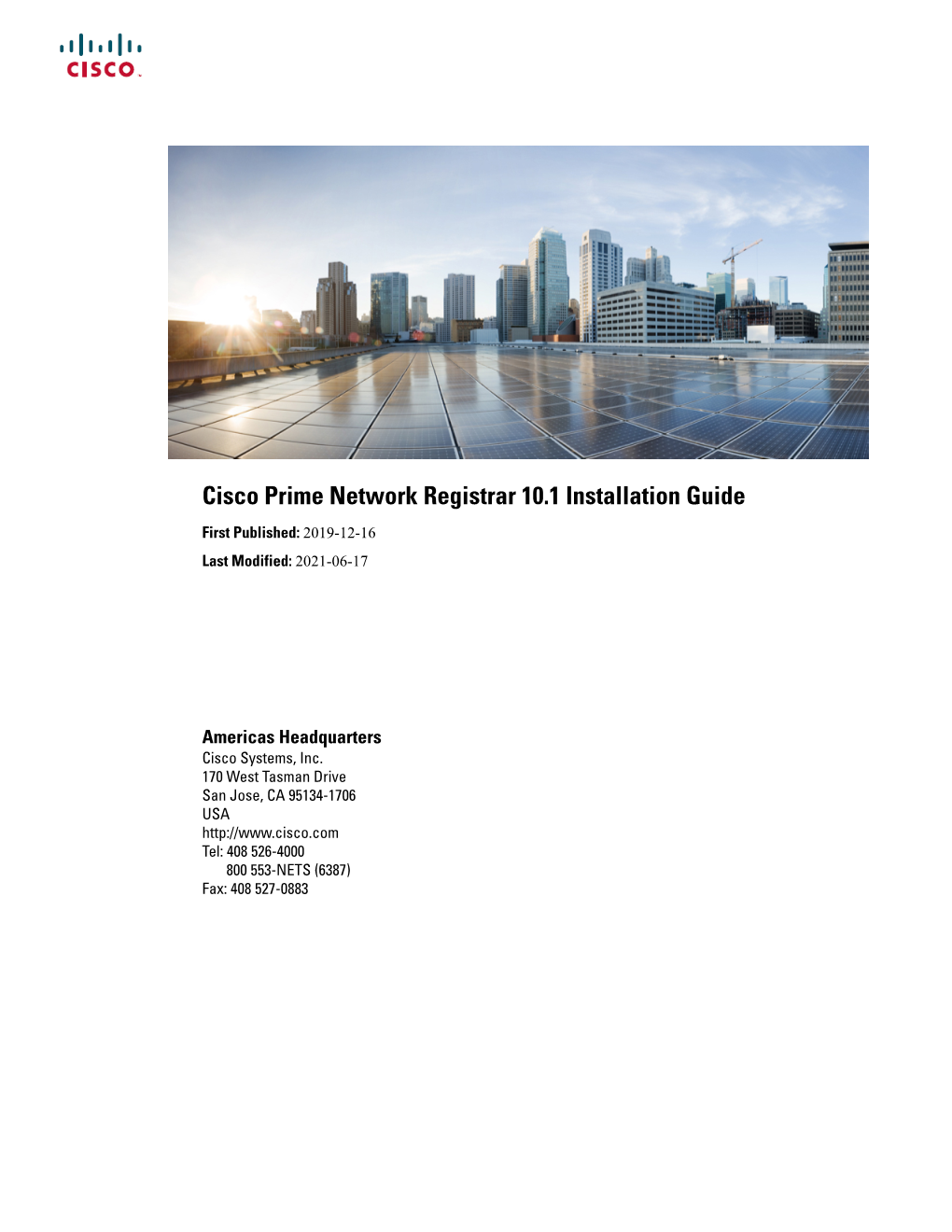 Cisco Prime Network Registrar 10.1 Installation Guide