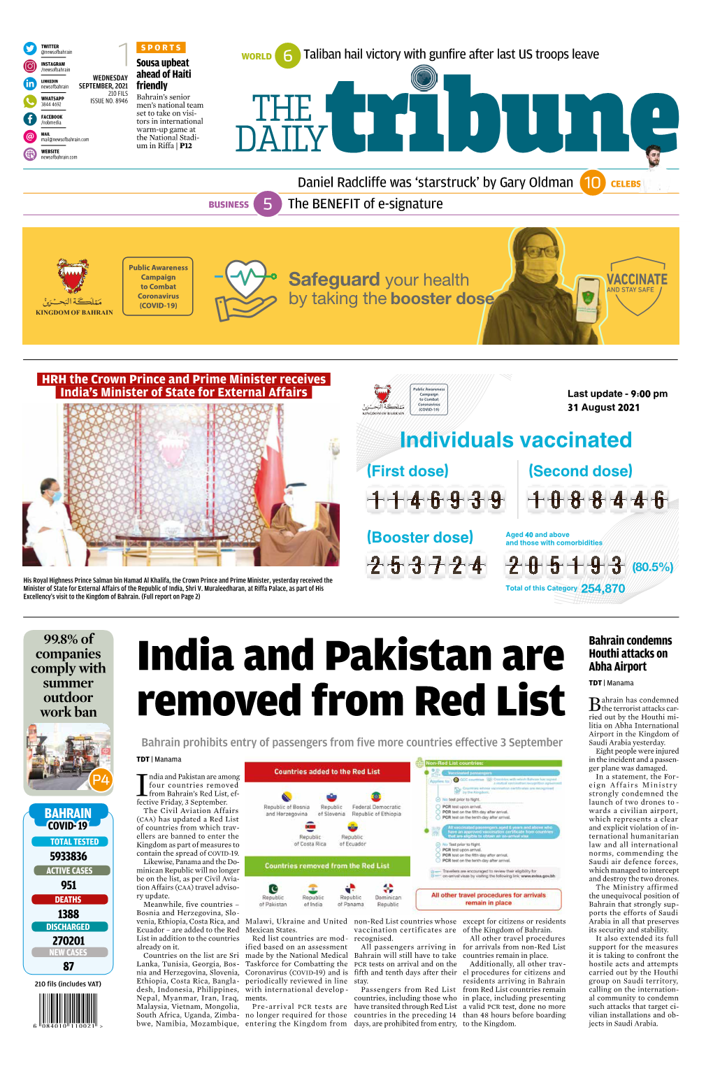 India and Pakistan Are Removed from Red List