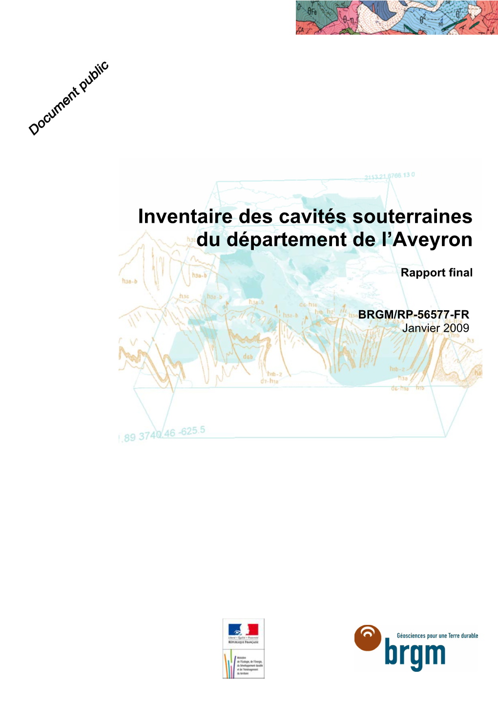 Inventaire Des Cavités Souterraines Du Département De L'aveyron