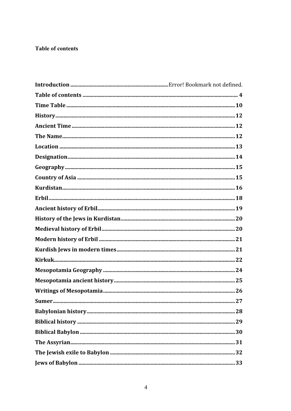 Table of Contents