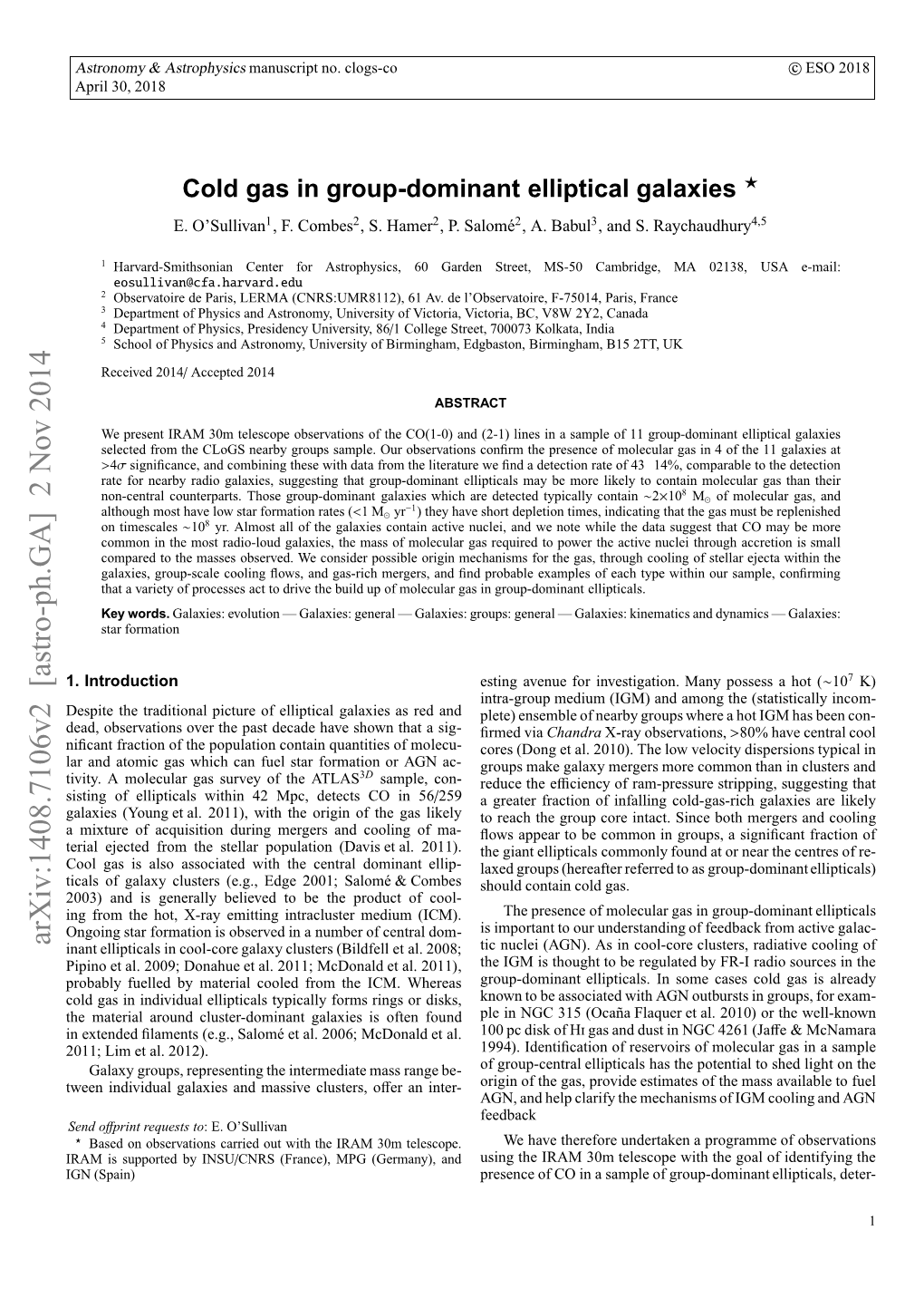 Cold Gas in Group-Dominant Elliptical Galaxies