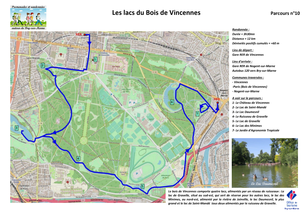 Les Lacs Du Bois De Vincennes Parcours N°10