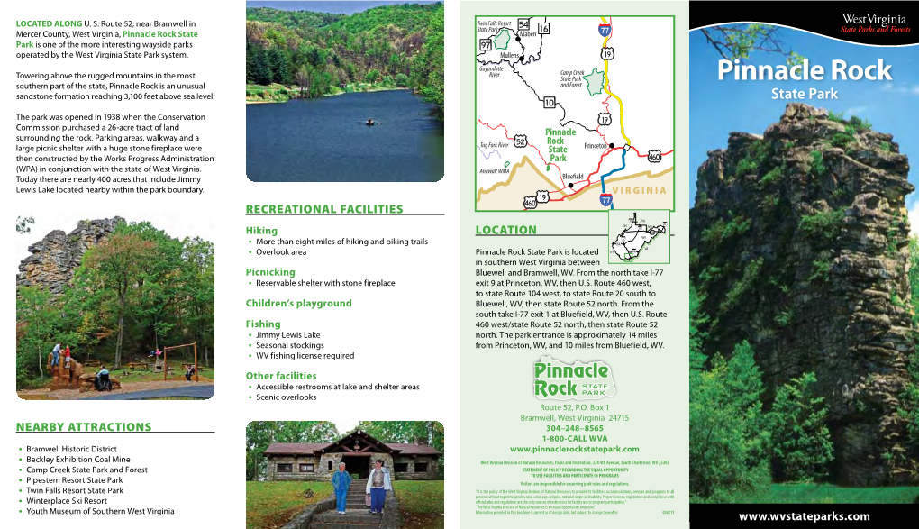 Pinnacle Rock State Park Is One of the More Interesting Wayside Parks Operated by the West Virginia State Park System